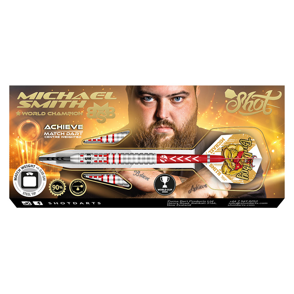 Shot Michael Smith Achieve World Cup Steel Tip Darts - 24gm