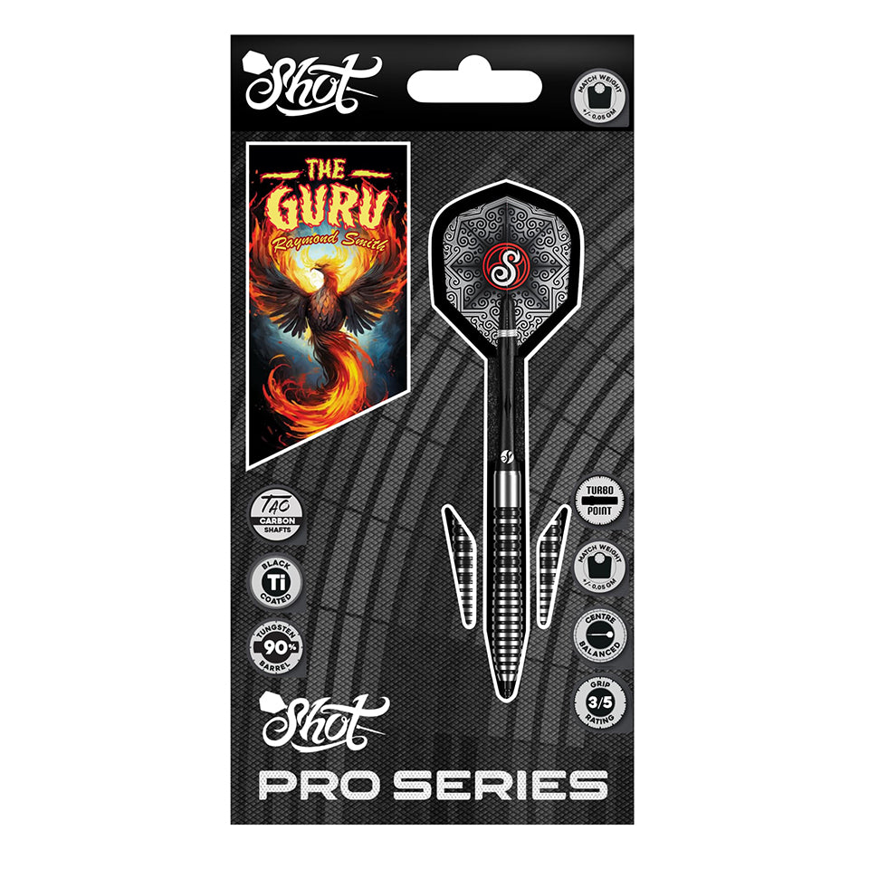 Shot Pro Series Raymond Smith Guru Turbo Point Steel Tip Darts - 22gm