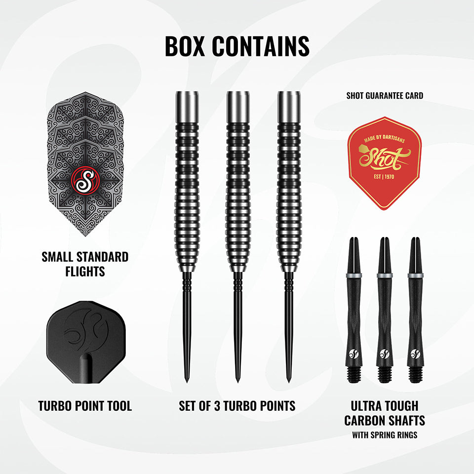 Shot Pro Series Raymond Smith Guru Turbo Point Steel Tip Darts - 22gm