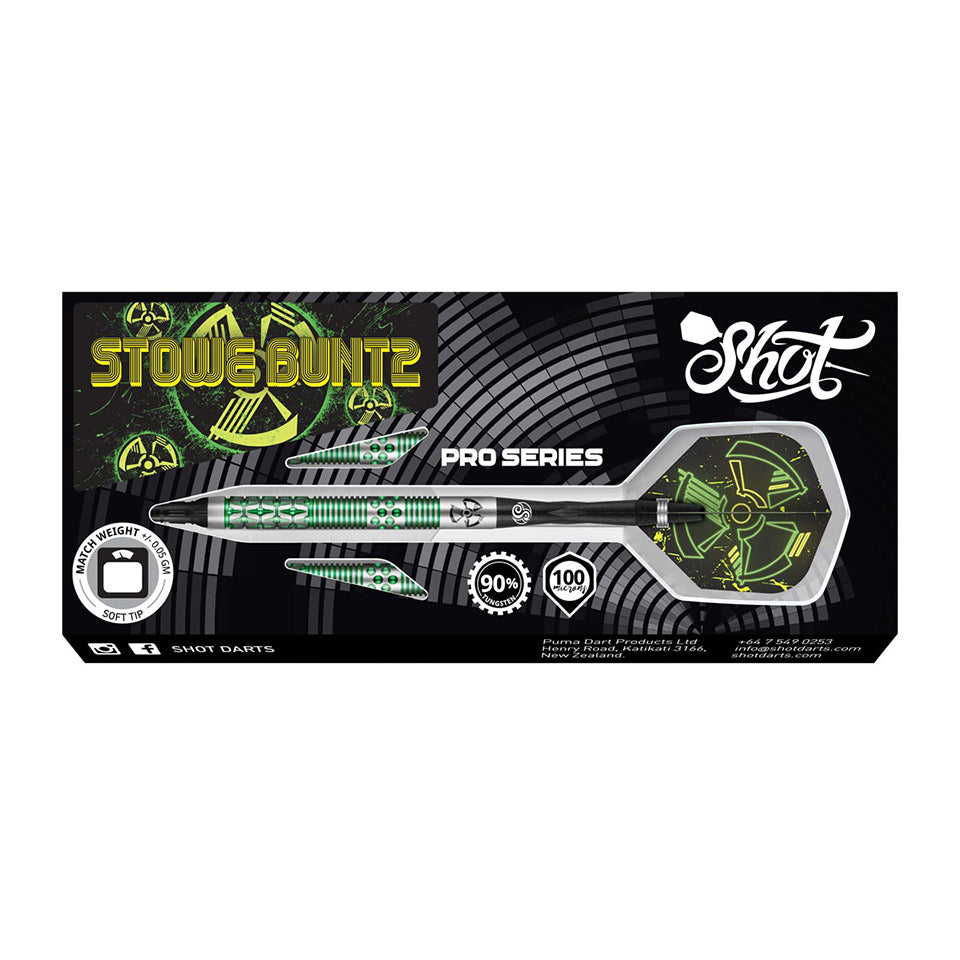 Shot Pro Series Stowe Buntz V2 Soft Tip Darts - 21gm