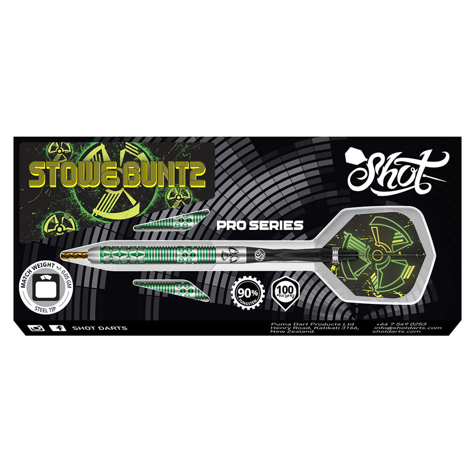 Shot Pro Series Stowe Buntz V2 Steel Tip Darts - 23gm