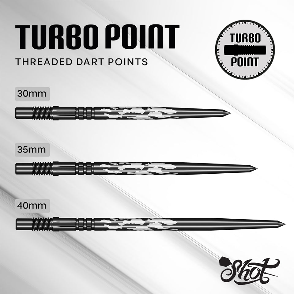 Shot Shadow Black Turbo Steel Points - 35mm