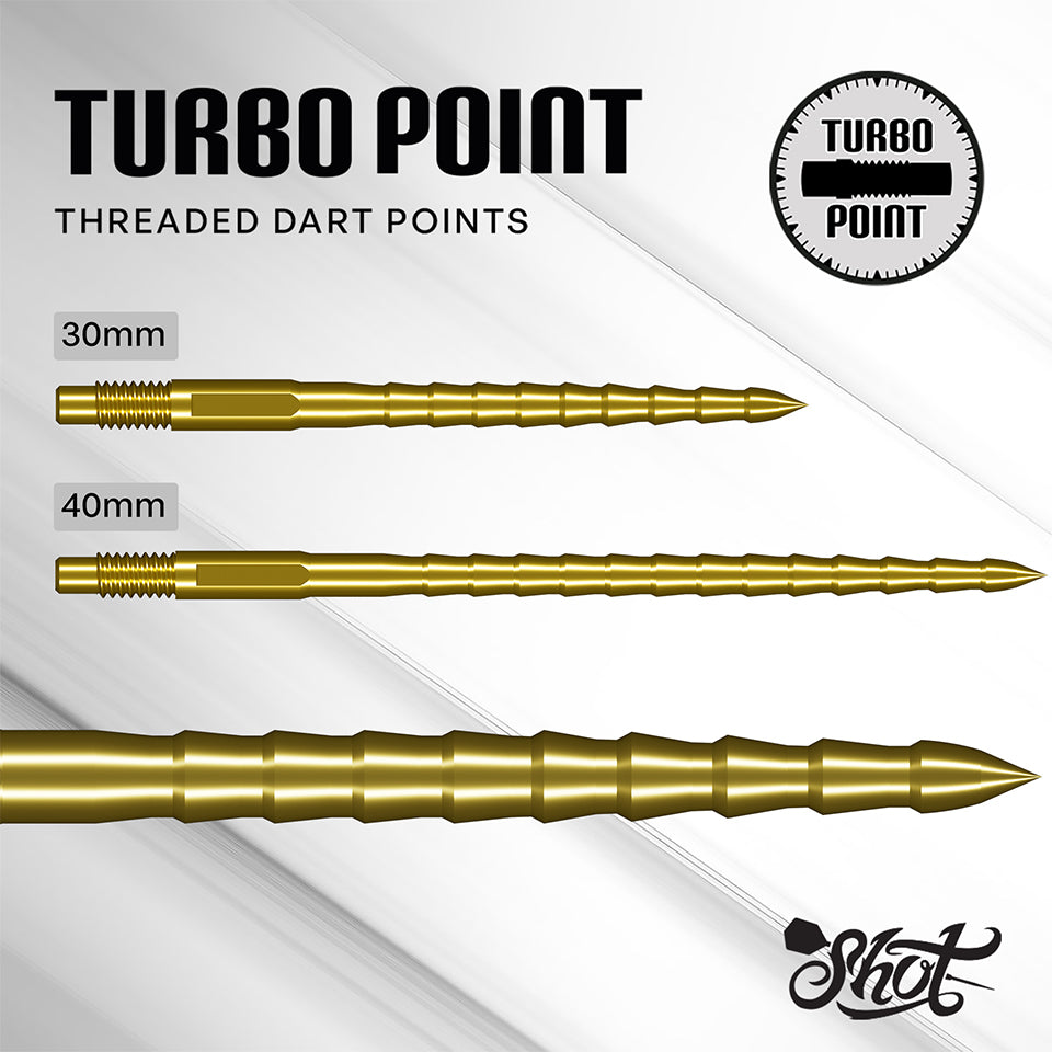 Shot Turbo RS Steel Points - Gold 30mm