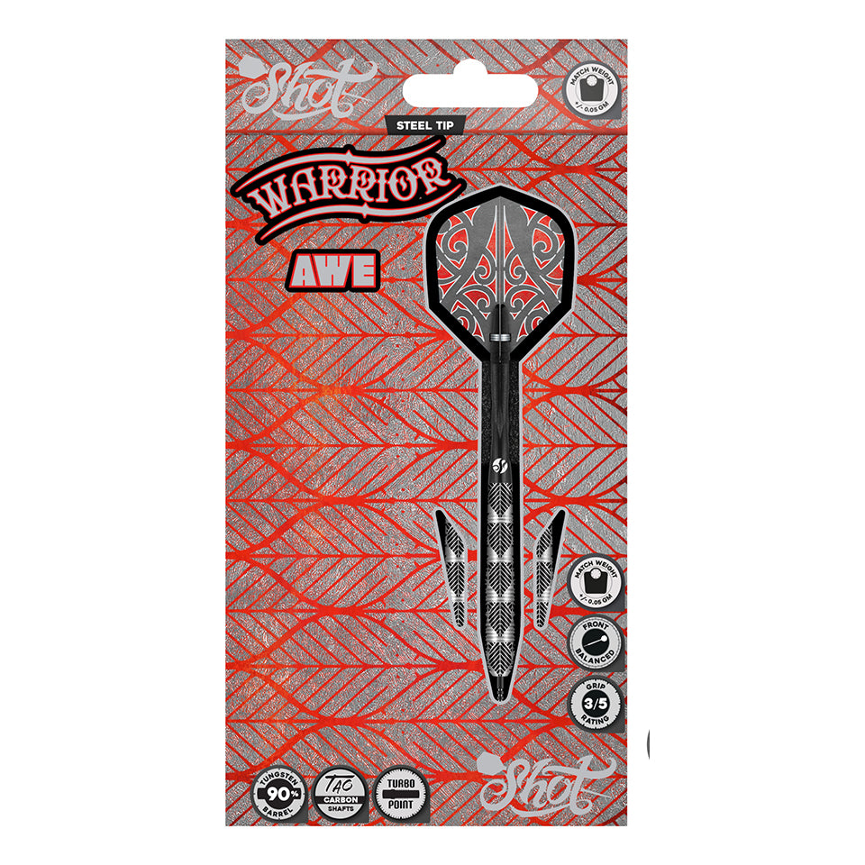 Shot Warrior Awe Turbo Point Steel Tip Darts -23 gm