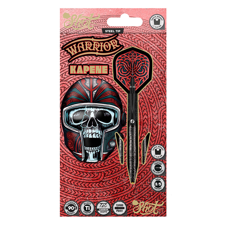 Shot Warrior Kapene Turbo Point Steel Tip Darts - 24gm