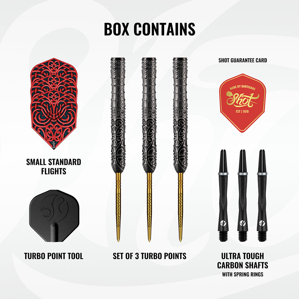 Shot Warrior Kapene Turbo Point Steel Tip Darts - 24gm
