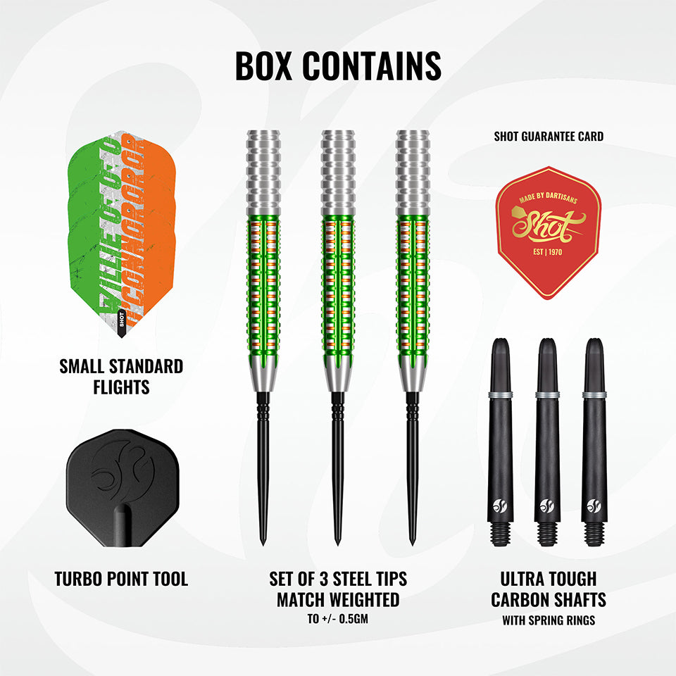 Shot Pro Series Willie O'Connor Turbo Point Steel Tip Darts - 23gm