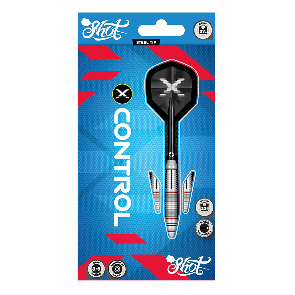 Shot X-Control Steel Tip Darts - 22gm