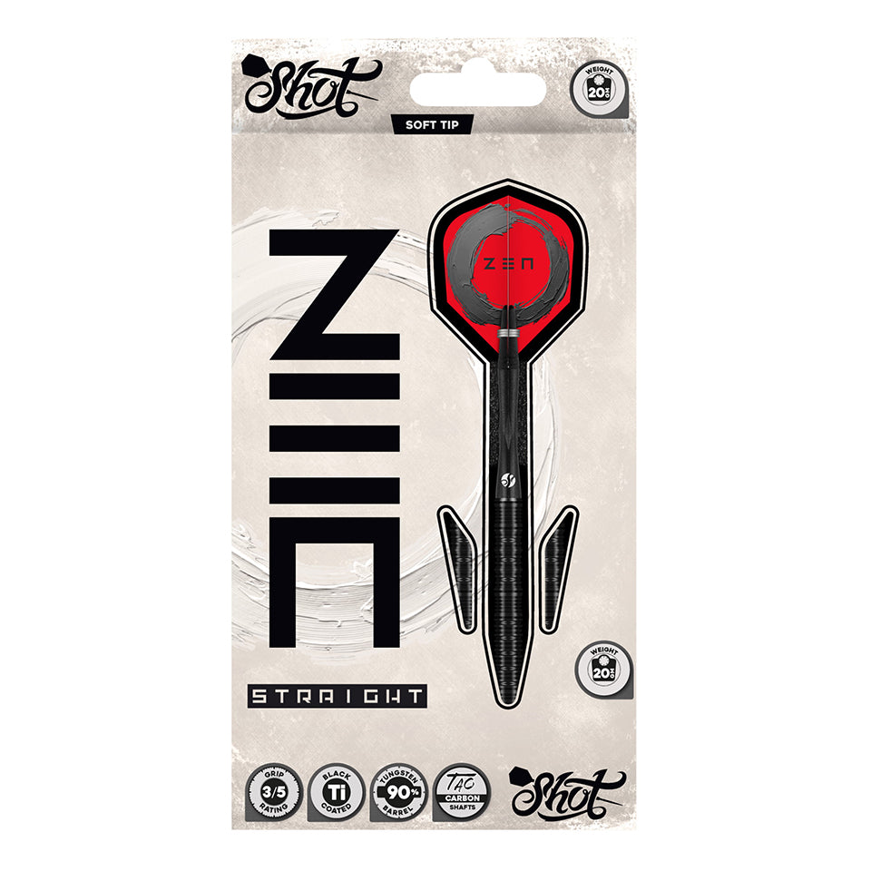 Shot Zen Straight Soft Tip Darts - 20gm