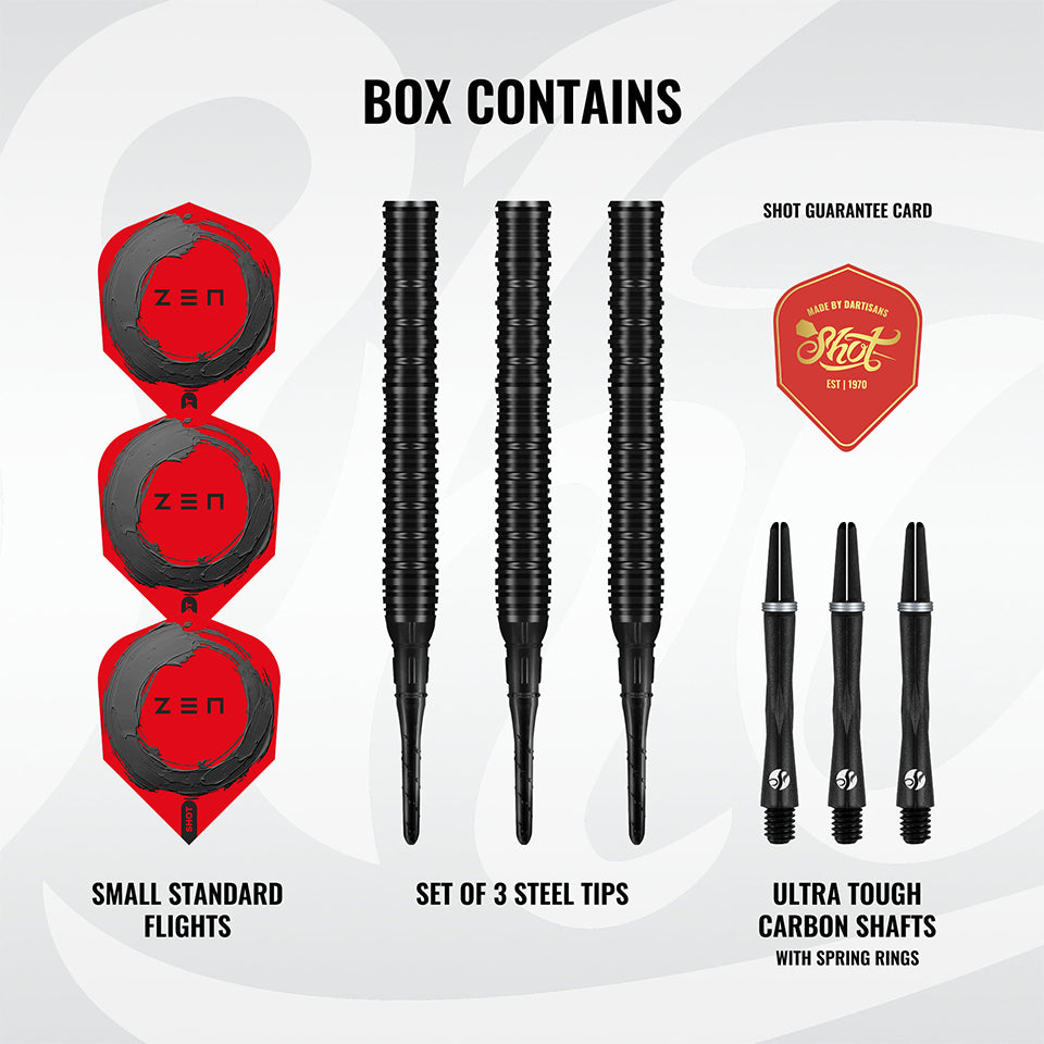 Shot Zen Straight Soft Tip Darts - 20gm