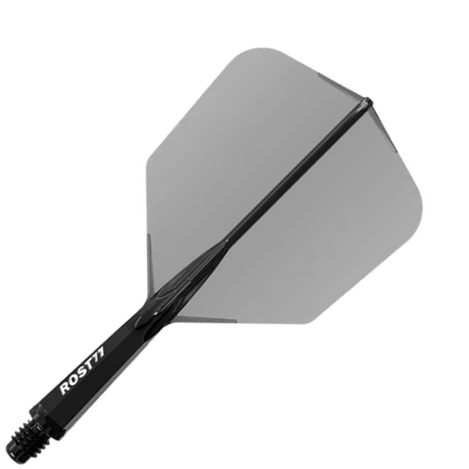 Cuesoul Rost 77 Integrated Dart Flights - Big Wing Clear Black (M) 28mm