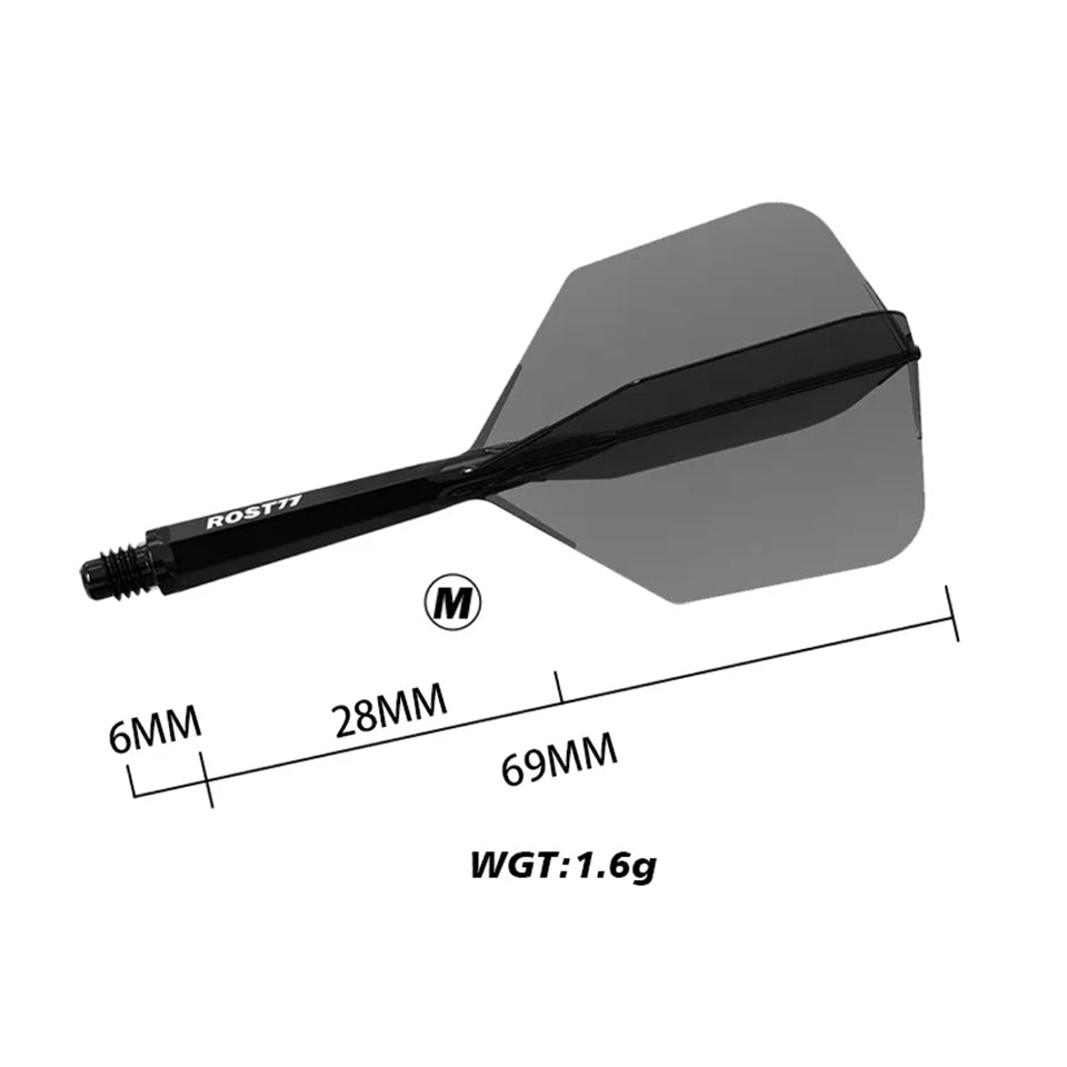 Cuesoul Rost 77 Integrated Dart Flights - Big Wing Blue (M) 28mm