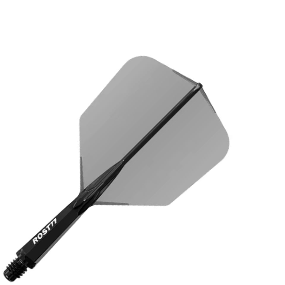 Cuesoul Rost 77 Integrated Dart Flights - Big Wing Clear Black (S) 23mm