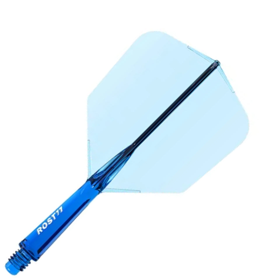 Cuesoul Rost 77 Integrated Dart Flights - Big Wing Clear Blue (M) 28mm