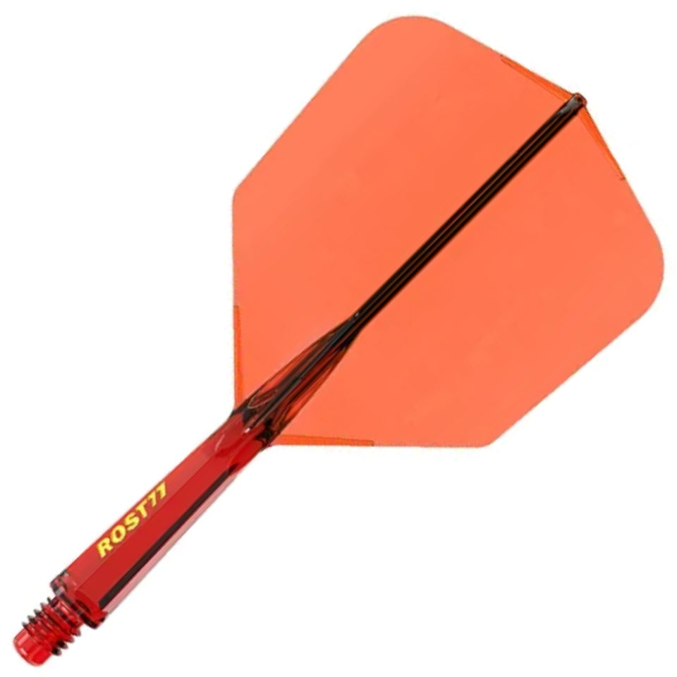 Cuesoul Rost 77 Integrated Dart Flights - Big Wing Clear Red (L) 33mm