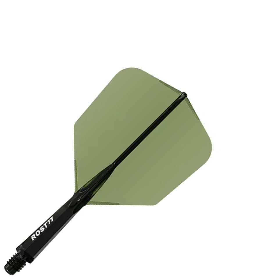 Cuesoul Rost 77 Integrated Dart Flights - Big Wing Clear Dark Green (S) 23mm