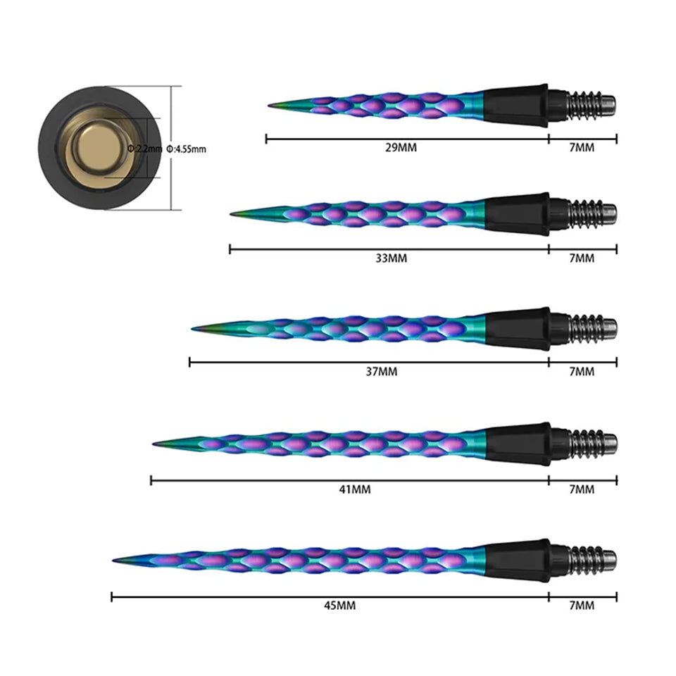 Cuesoul OTO Small Thread Steel Tip Conversion Points - Snake Rainbow 41mm