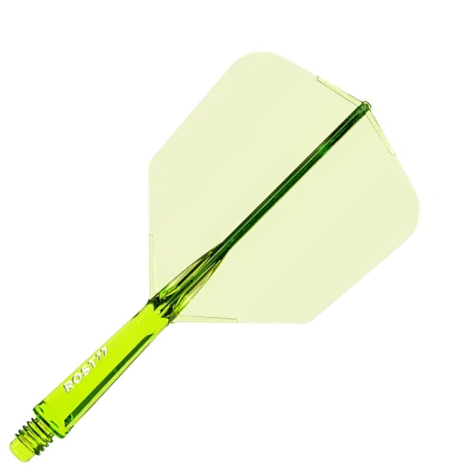 Cuesoul Rost 77 Integrated Dart Flights - Big Wing Clear Green (M) 28mm