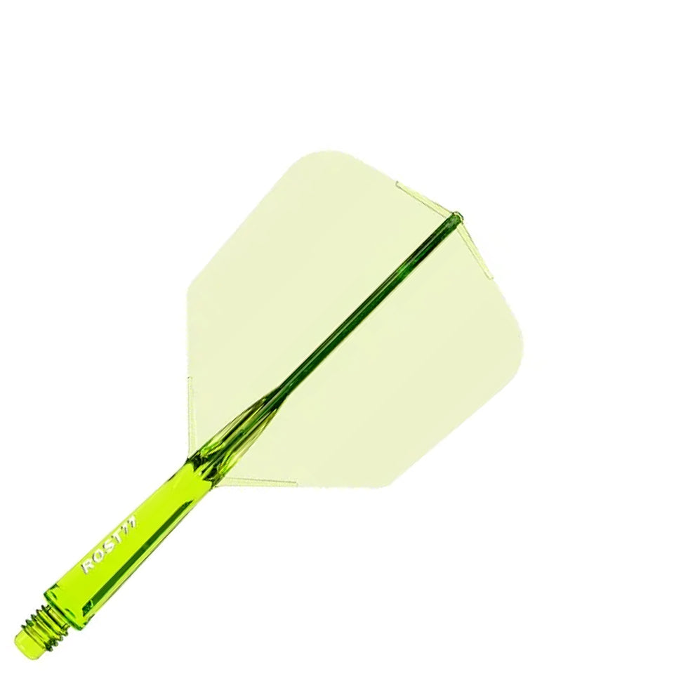 Cuesoul Rost 77 Integrated Dart Flights - Big Wing Clear Green (S) 23mm