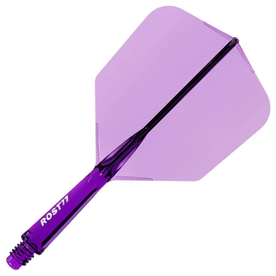 Cuesoul Rost 77 Integrated Dart Flights - Big Wing Clear Purple (L) 33mm