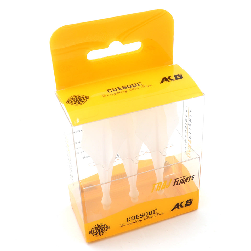 Cuesoul Traj AK8 Integrated Dart Flights - Cloud White
