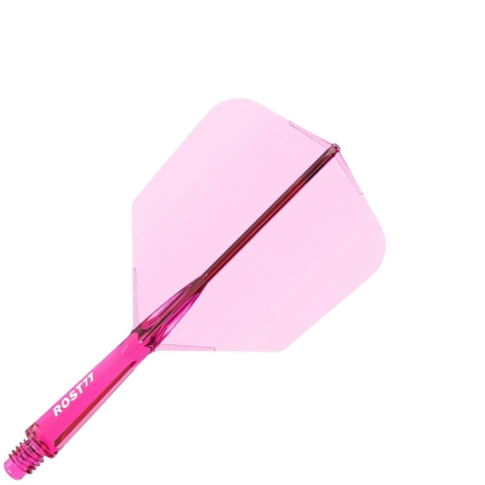 Cuesoul Rost 77 Integrated Dart Flights - Big Wing Clear Pink (S) 23mm