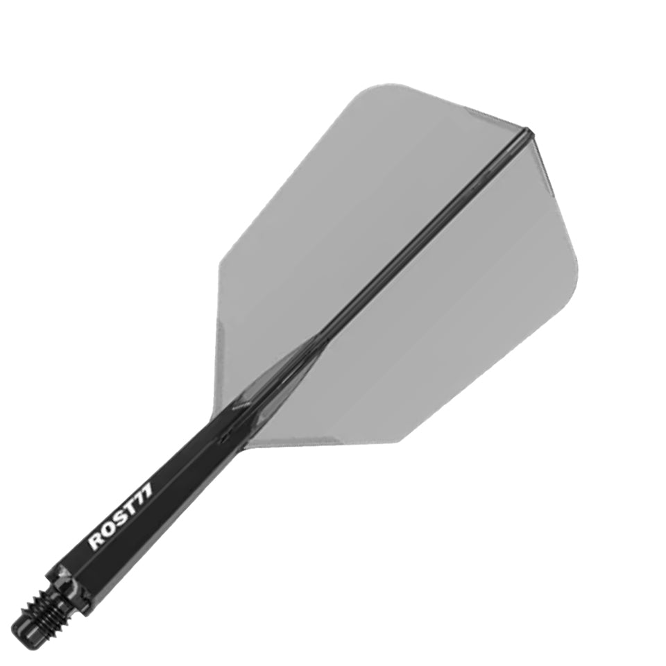 Cuesoul Rost 77 Integrated Dart Flights - Slim Clear Black (M) 28mm