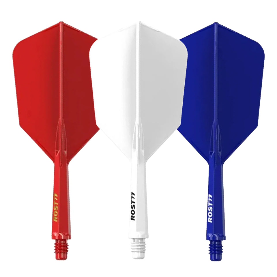 Cuesoul Rost 77 Integrated Dart Flights - Slim Red, White, Blue (L) 33mm