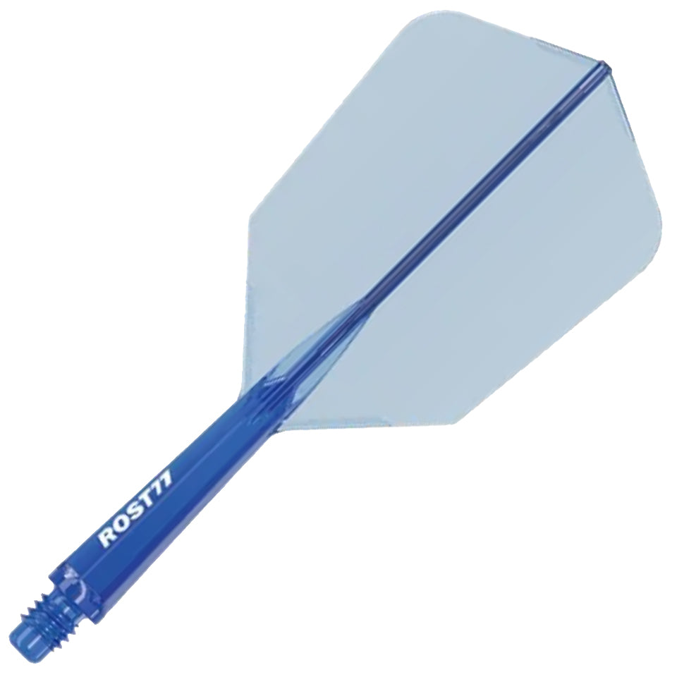 Cuesoul Rost 77 Integrated Dart Flights - Slim Clear Blue (L) 33mm