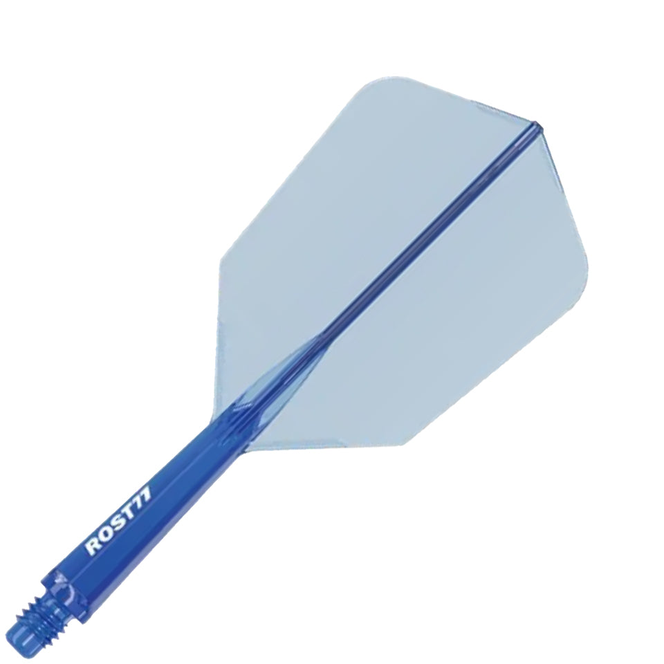 Cuesoul Rost 77 Integrated Dart Flights - Slim Clear Blue (M) 28mm