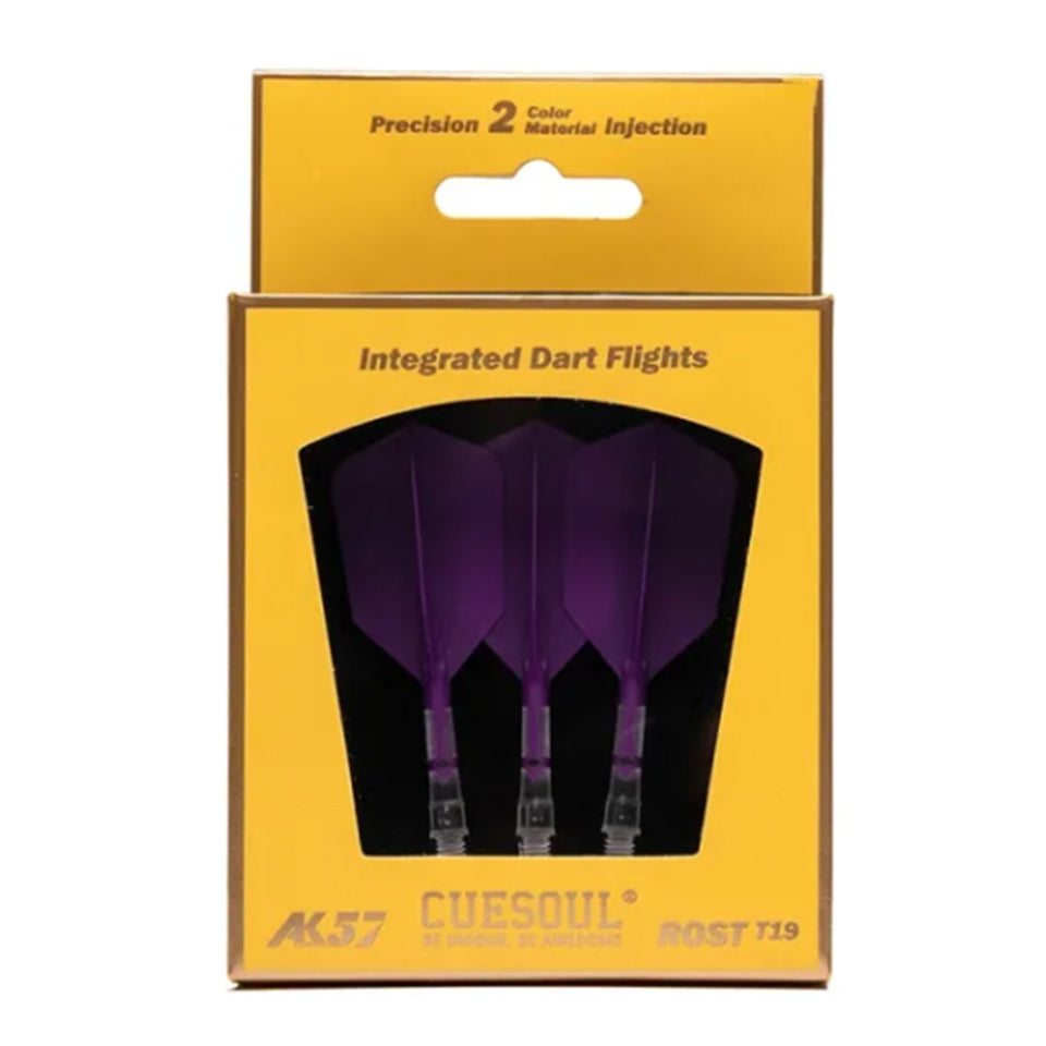Cuesoul Rost T19 Integrated Dart Flights - Slim Purple (L) 33mm