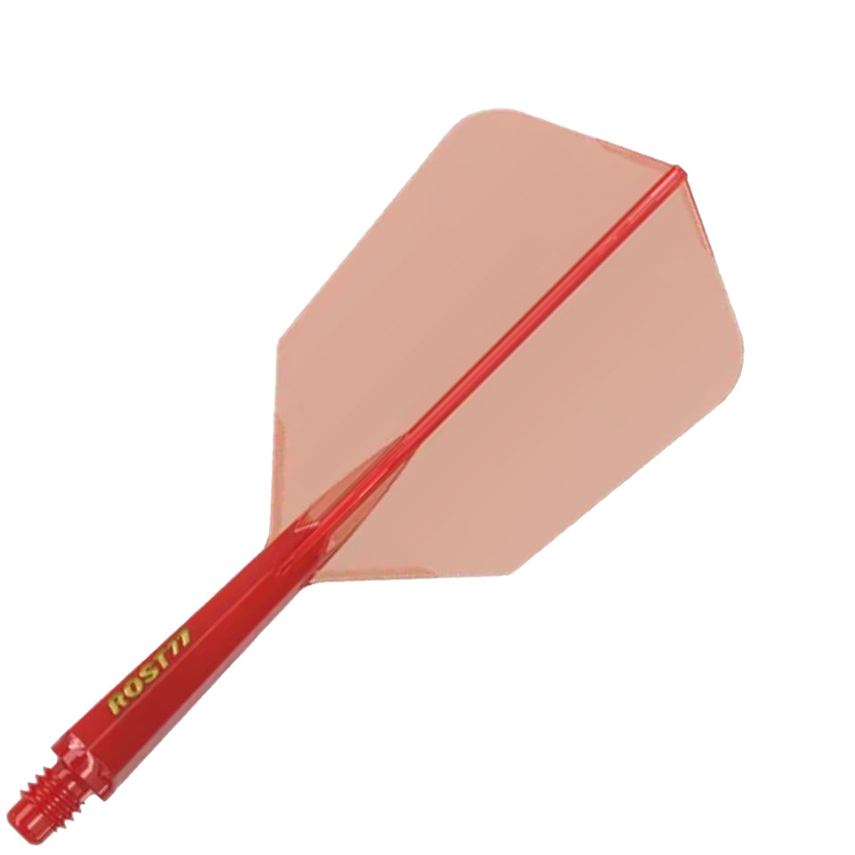 Cuesoul Rost 77 Integrated Dart Flights - Slim Clear Red (M) 28mm