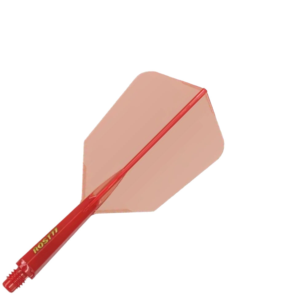 Cuesoul Rost 77 Integrated Dart Flights - Slim Clear Red (S) 23mm