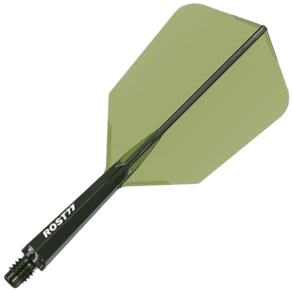 Cuesoul Rost 77 Integrated Dart Flights - Slim Clear Dark Green (L) 33mm
