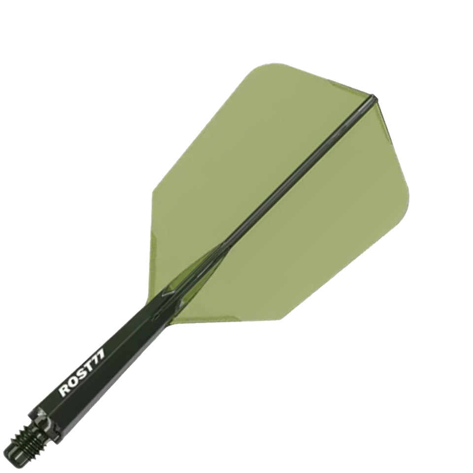 Cuesoul Rost 77 Integrated Dart Flights - Slim Clear Dark Green (M) 28mm