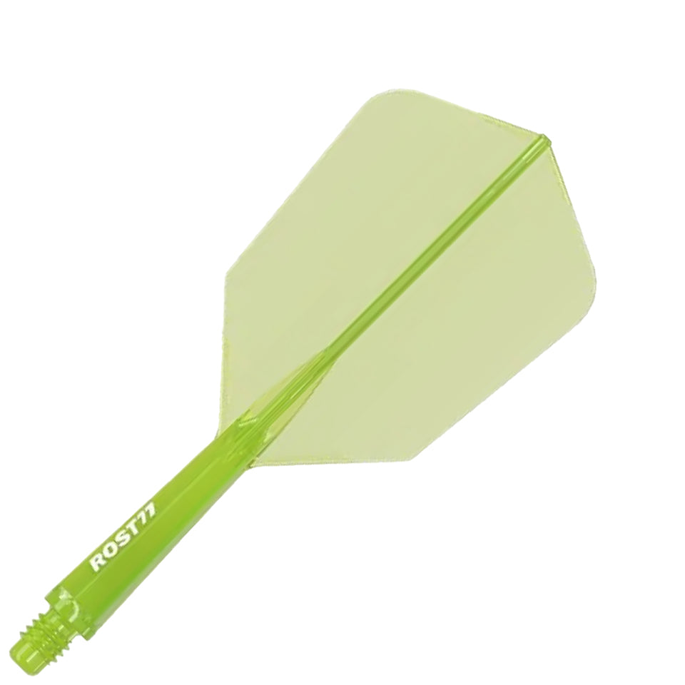 Cuesoul Rost 77 Integrated Dart Flights - Slim Clear Green (M) 28mm