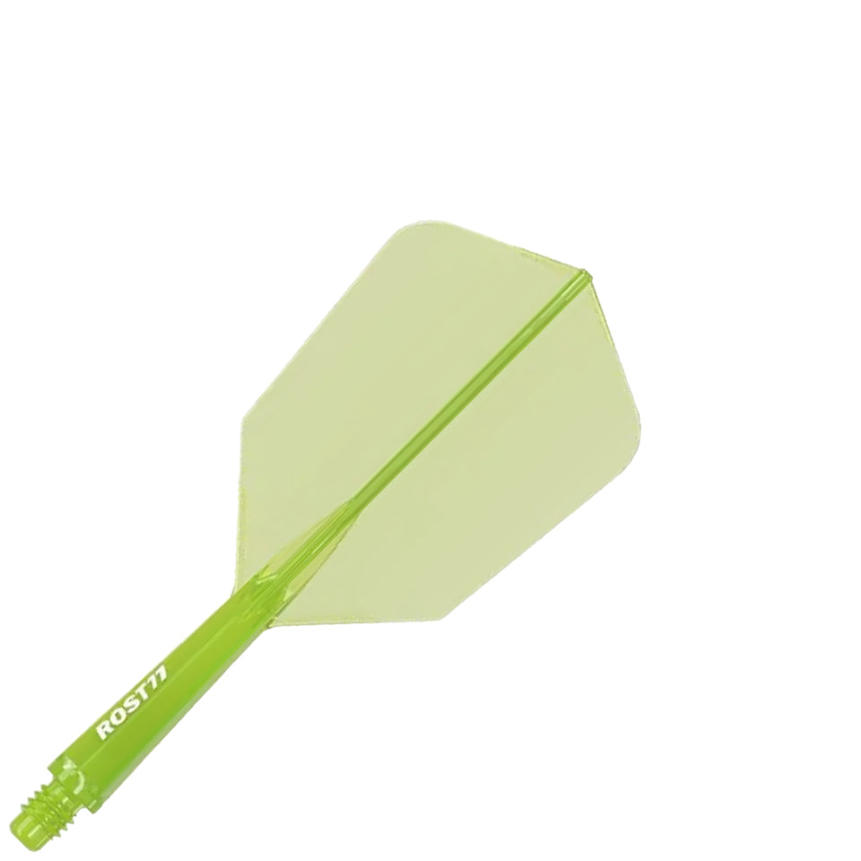 Cuesoul Rost 77 Integrated Dart Flights - Slim Clear Green (S) 23mm