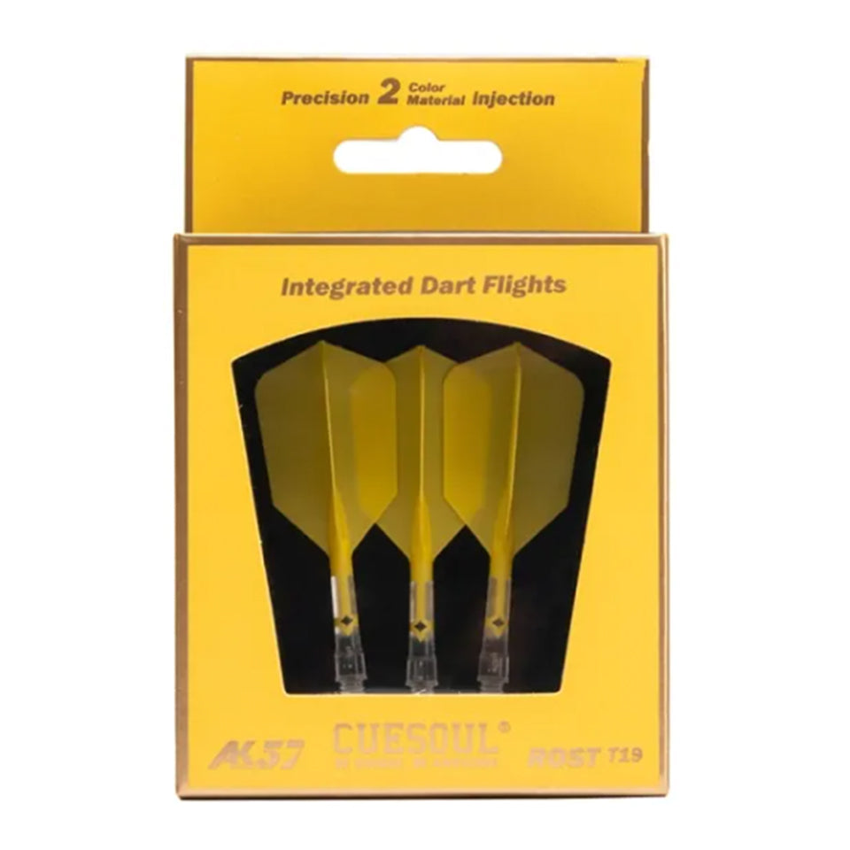 Cuesoul Rost T19 Integrated Dart Flights - Slim Yellow (S) 23mm