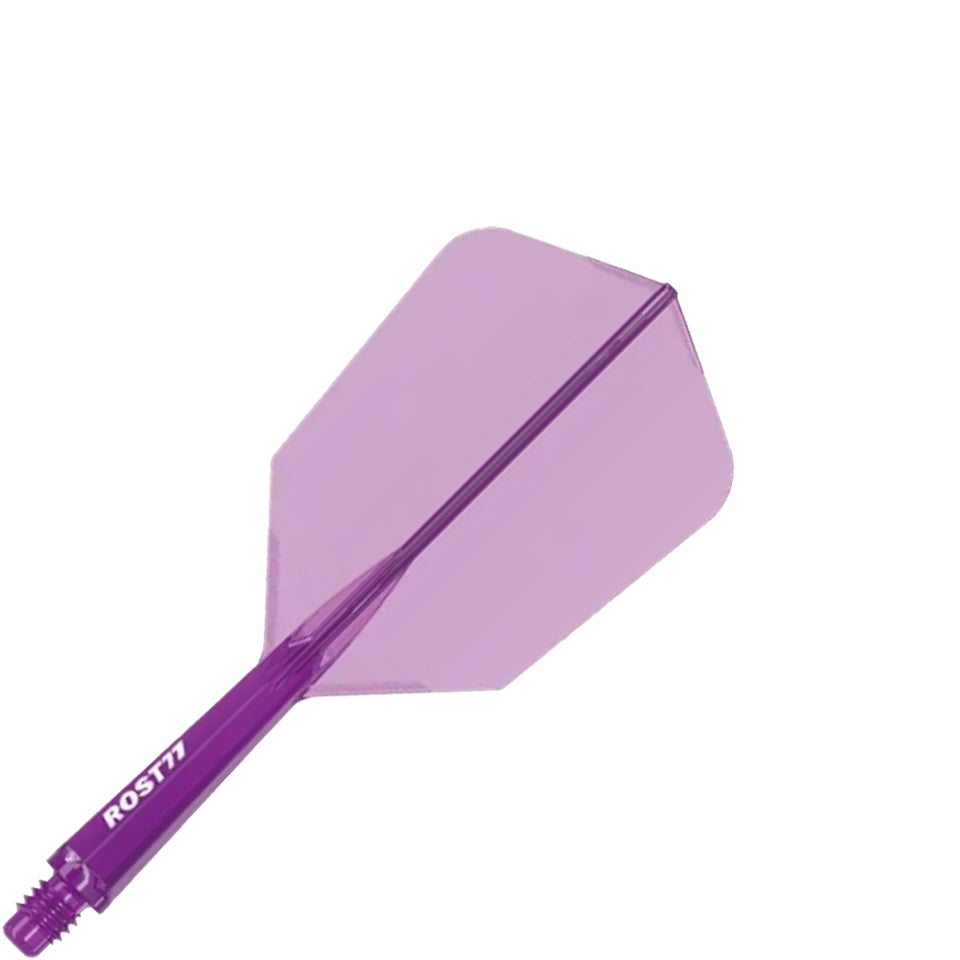 Cuesoul Rost 77 Integrated Dart Flights - Slim Clear Purple (S) 23mm