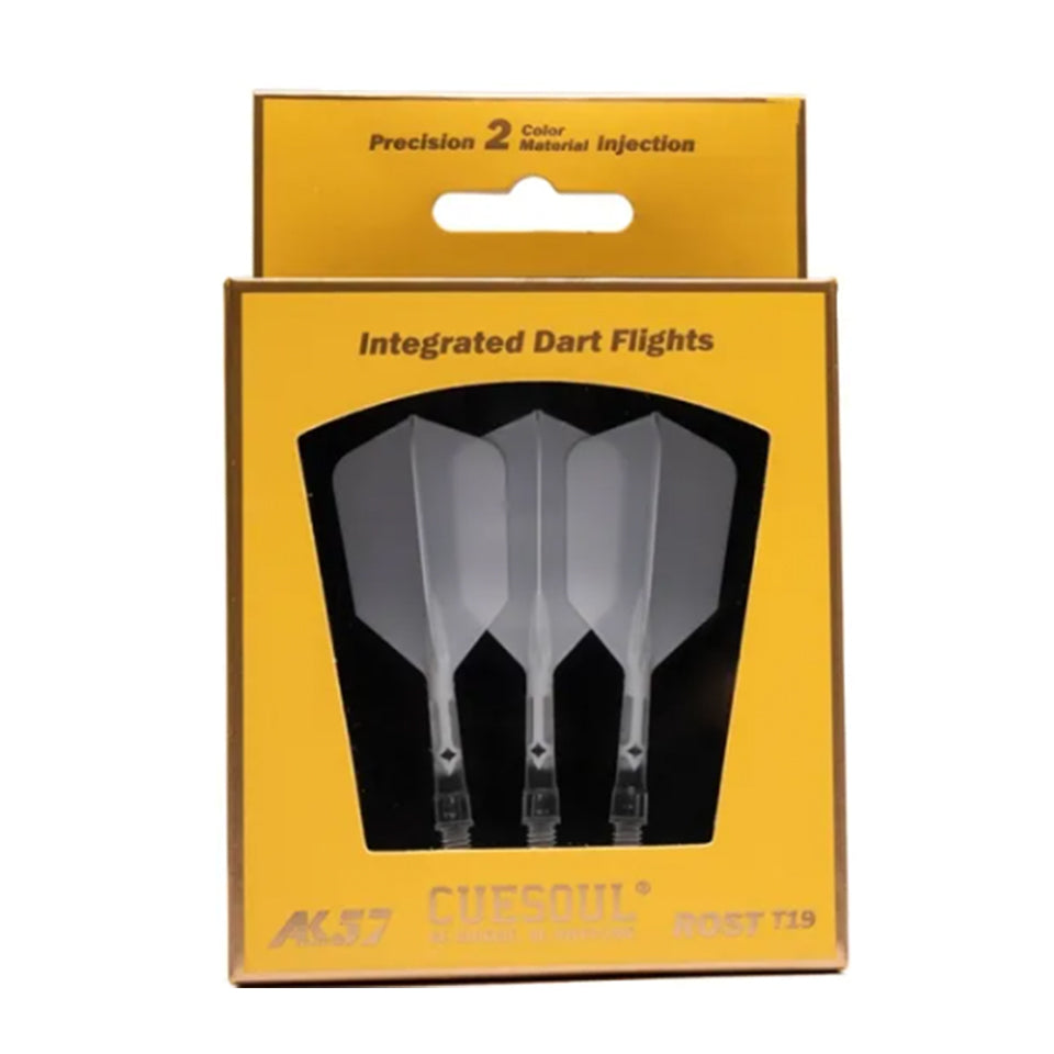 Cuesoul Rost T19 Integrated Dart Flights - Slim White (L) 33mm