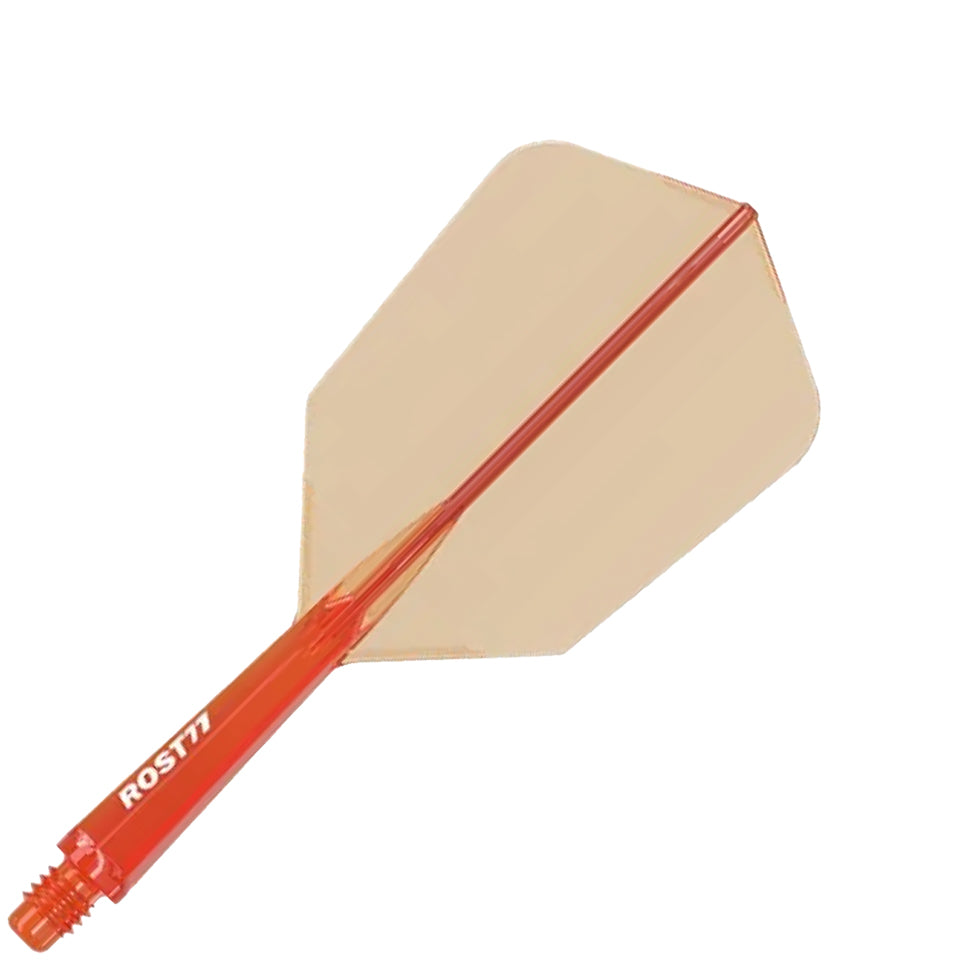 Cuesoul Rost 77 Integrated Dart Flights - Slim Clear Orange (M) 28mm