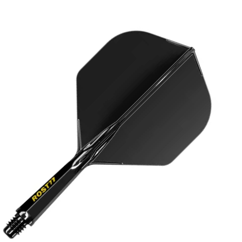 Cuesoul Rost 77 Integrated Dart Flights - Standard Black (M) 28mm