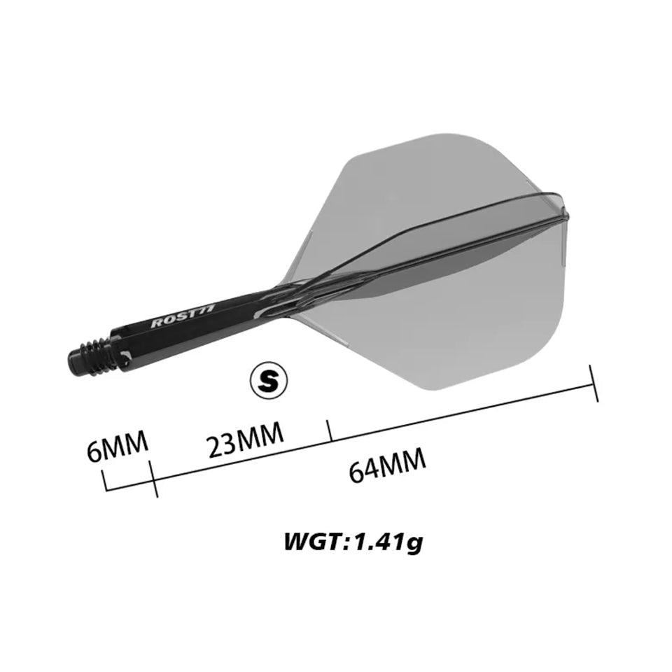 Cuesoul Rost 77 Integrated Dart Flights - Standard Clear Red (S) 23mm