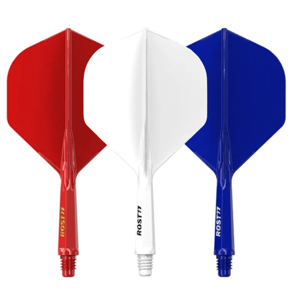 Cuesoul Rost 77 Integrated Dart Flights - Standard Red, White, Blue (L) 33mm