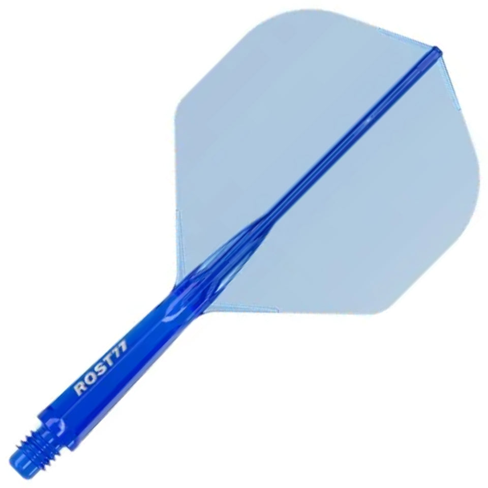 Cuesoul Rost 77 Integrated Dart Flights - Standard Clear Blue (L) 33mm