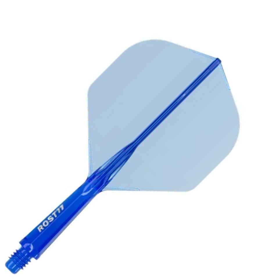 Cuesoul Rost 77 Integrated Dart Flights - Standard Clear Blue (M) 28mm