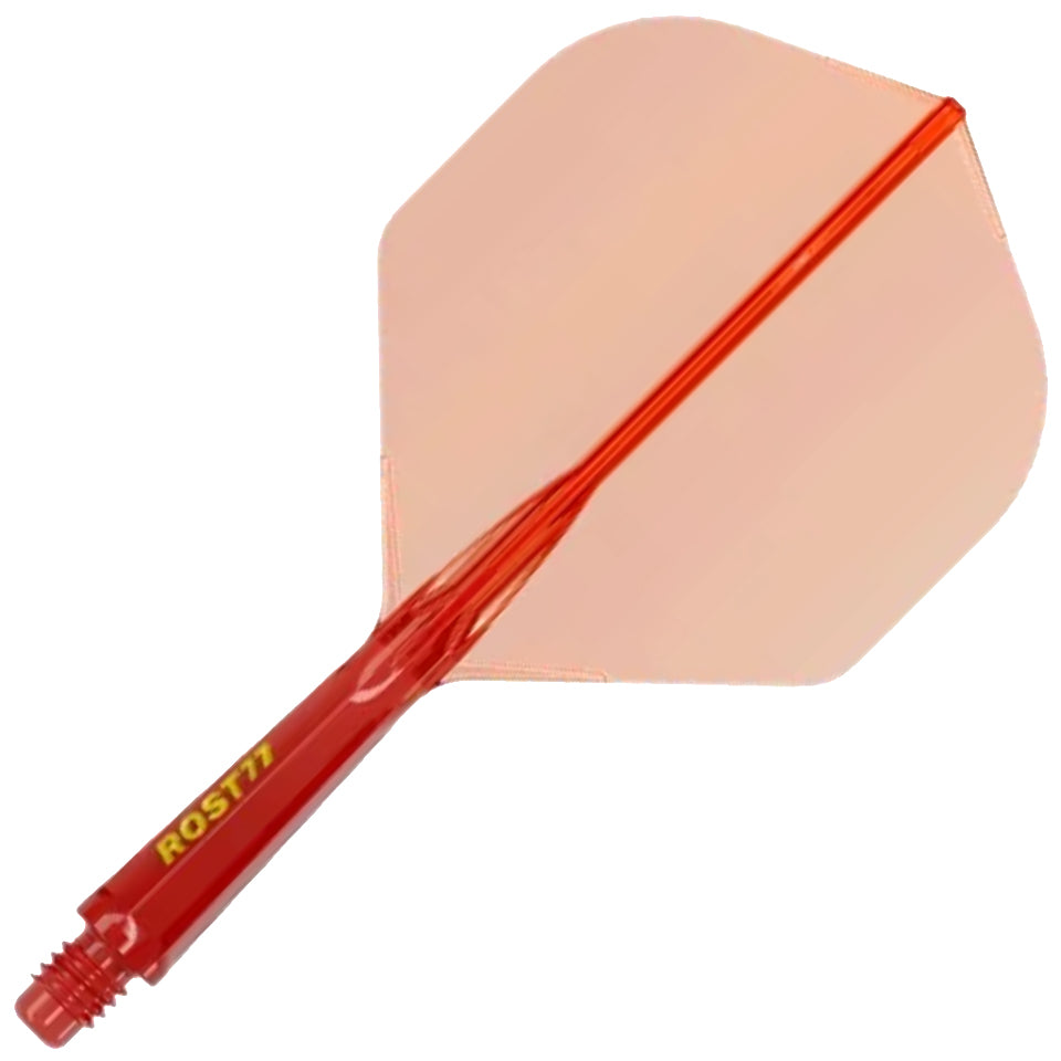 Cuesoul Rost 77 Integrated Dart Flights - Standard Clear Red (L) 33mm