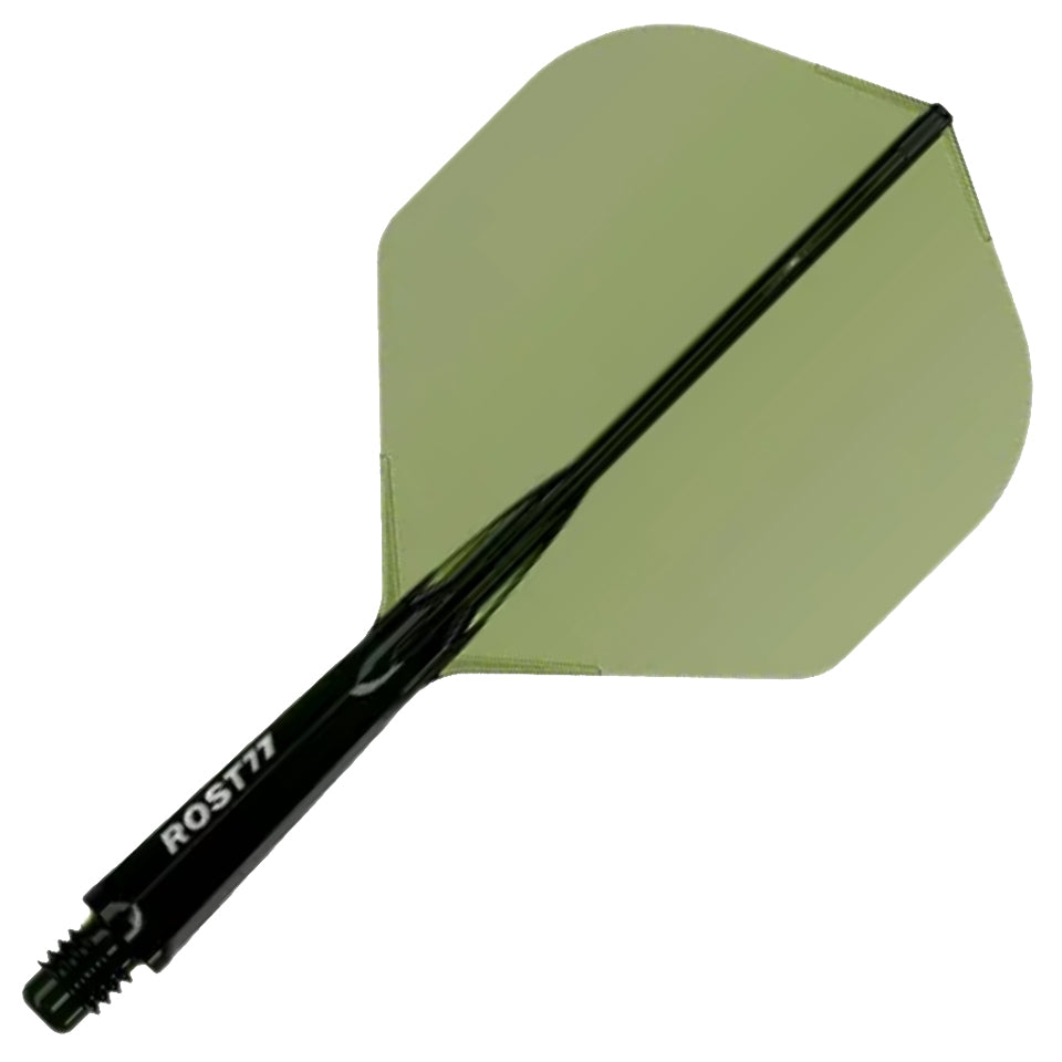 Cuesoul Rost 77 Integrated Dart Flights - Standard Clear Dark Green (L) 33mm