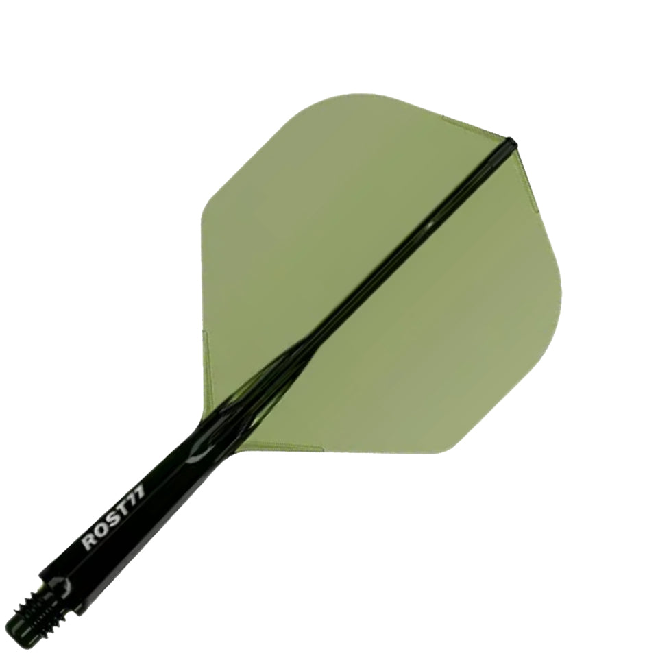 Cuesoul Rost 77 Integrated Dart Flights - Standard Clear Dark Green (M) 28mm