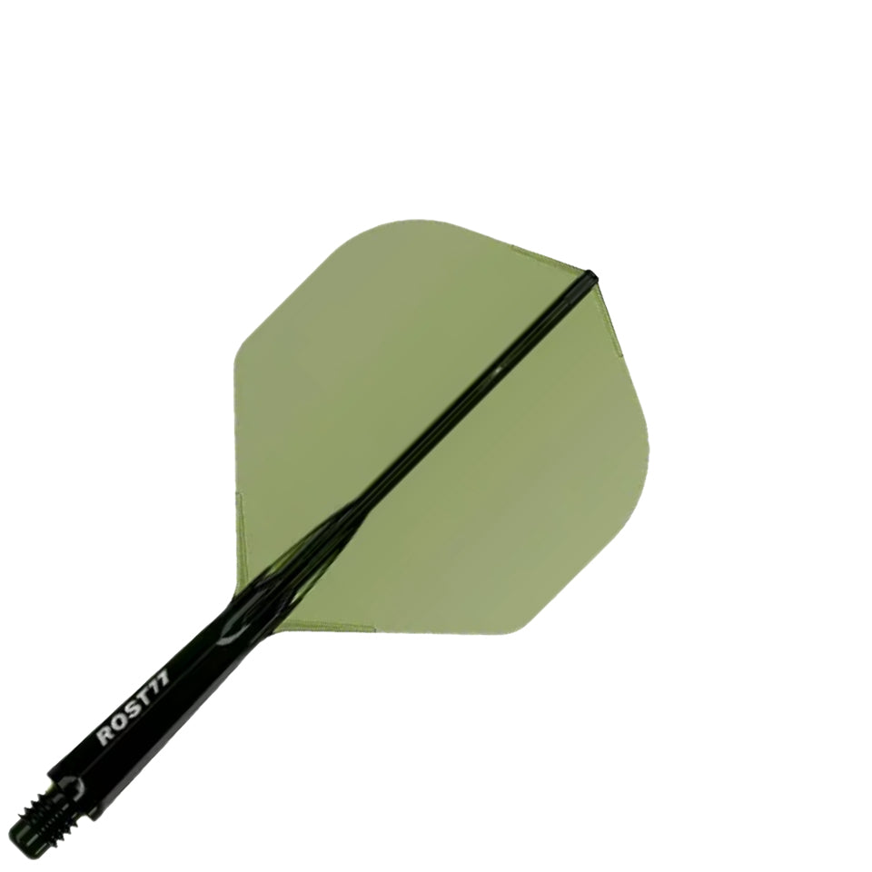 Cuesoul Rost 77 Integrated Dart Flights - Standard Clear Dark Green (S) 23mm